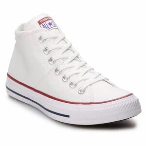 Women’s White Converse mid top sneakers size US 9